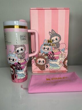 Stanley Pink Character-Print Quench Tumbler with Matching Pouch